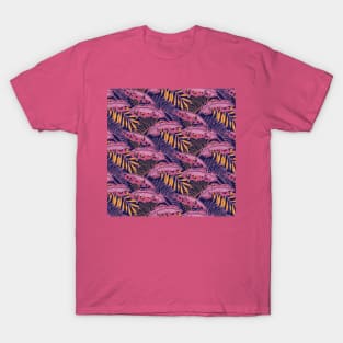 Pink Leopard Banana Leaves T-Shirt